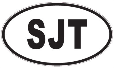 SJT - 3 Letter Initials Oval Magnet
