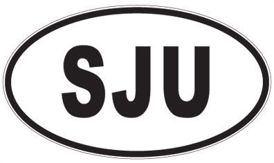 SJU - 3 Letter Initials Oval Sticker
