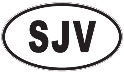 SJV - 3 Letter Initials Oval Magnet
