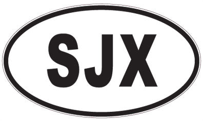 SJX - 3 Letter Initials Oval Magnet