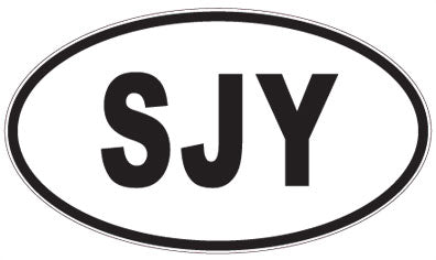 SJY - 3 Letter Initials Oval Sticker