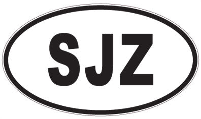 SJZ - 3 Letter Initials Oval Magnet