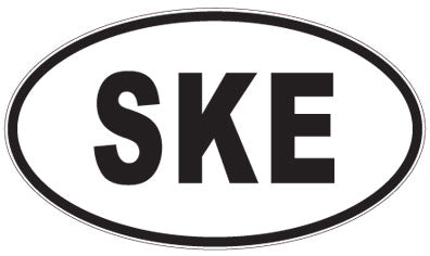 SKE - 3 Letter Initials Oval Sticker