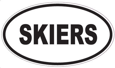 SKIERS - Oval Sticker
