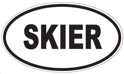SKIER - Oval Magnet