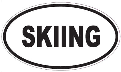 SKIING - Oval Sticker