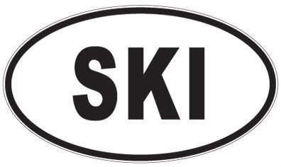 SKI - 3 Letter Initials Oval Magnet