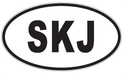 SKJ - 3 Letter Initials Oval Magnet