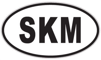 SKM - 3 Letter Initials Oval Sticker