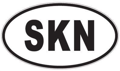 SKN - 3 Letter Initials Oval Magnet