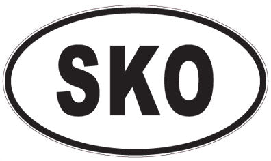 SKO - 3 Letter Initials Oval Magnet