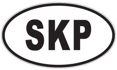 SKP - 3 Letter Initials Oval Magnet