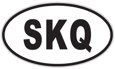 SKQ - 3 Letter Initials Oval Magnet