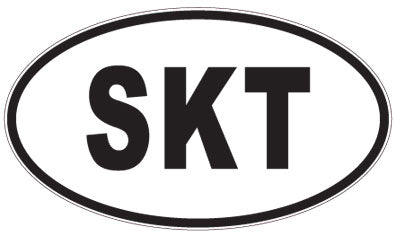 SKT - 3 Letter Initials Oval Magnet