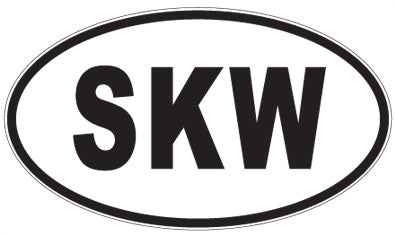 SKW - 3 Letter Initials Oval Sticker