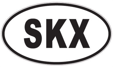 SKX - 3 Letter Initials Oval Sticker