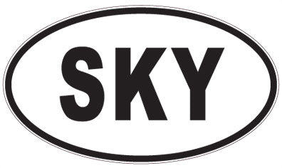 SKY - 3 Letter Initials Oval Magnet