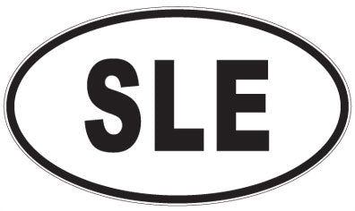 SLE - 3 Letter Initials Oval Sticker