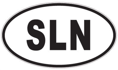 SLN - 3 Letter Initials Oval Sticker