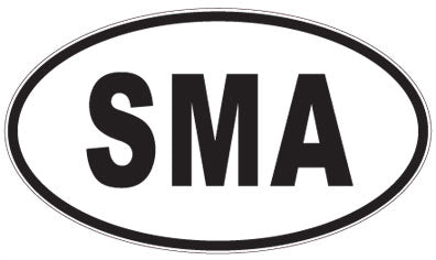 SMA - 3 Letter Initials Oval Sticker