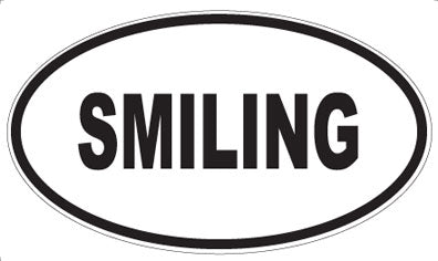 SMILING - Oval Sticker