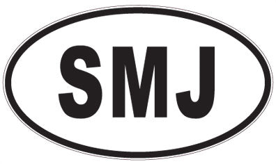 SMJ - 3 Letter Initials Oval Magnet