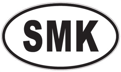 SMK - 3 Letter Initials Oval Magnet