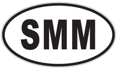 SMM - 3 Letter Initials Oval Magnet