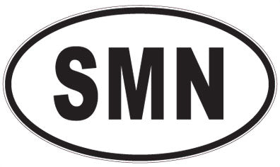 SMN - 3 Letter Initials Oval Magnet