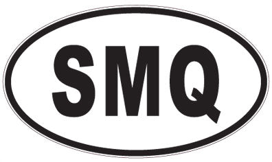 SMQ - 3 Letter Initials Oval Magnet