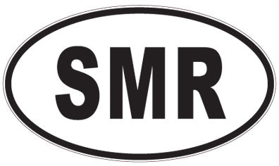 SMR - 3 Letter Initials Oval Sticker
