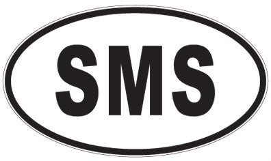 SMS - 3 Letter Initials Oval Sticker
