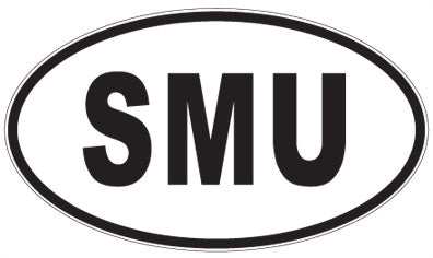 SMU - 3 Letter Initials Oval Magnet