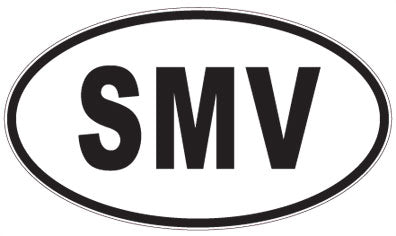 SMV - 3 Letter Initials Oval Magnet