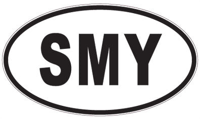 SMY - 3 Letter Initials Oval Magnet