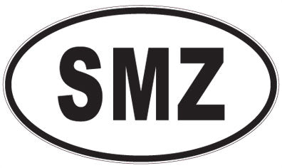 SMZ - 3 Letter Initials Oval Sticker