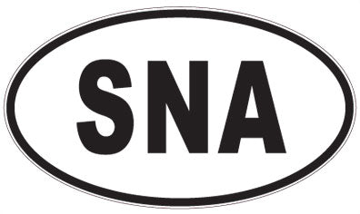 SNA - 3 Letter Initials Oval Magnet