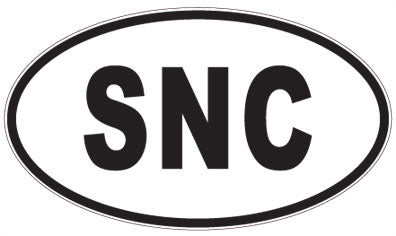 SNC - 3 Letter Initials Oval Magnet