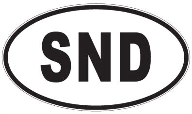 SND - 3 Letter Initials Oval Magnet