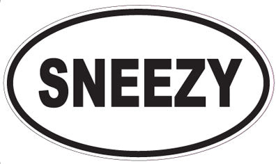 SNEEZY - Oval Sticker