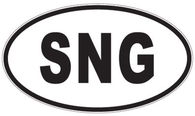 SNG - 3 Letter Initials Oval Magnet