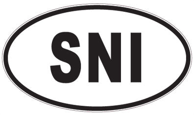 SNI - 3 Letter Initials Oval Magnet