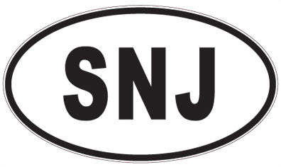 SNJ - 3 Letter Initials Oval Sticker