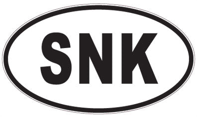 SNK - 3 Letter Initials Oval Magnet