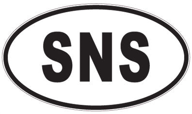 SNS - 3 Letter Initials Oval Magnet
