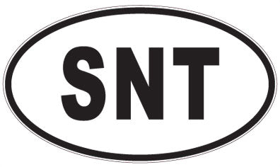 SNT - 3 Letter Initials Oval Magnet