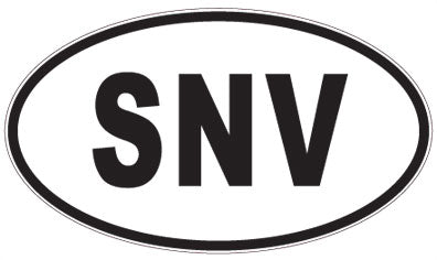 SNV - 3 Letter Initials Oval Magnet