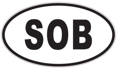 SOB - 3 Letter Initials Oval Sticker