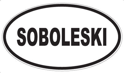 SOBOLESKI - Oval Magnet