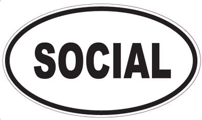 SOCIAL - Oval Sticker